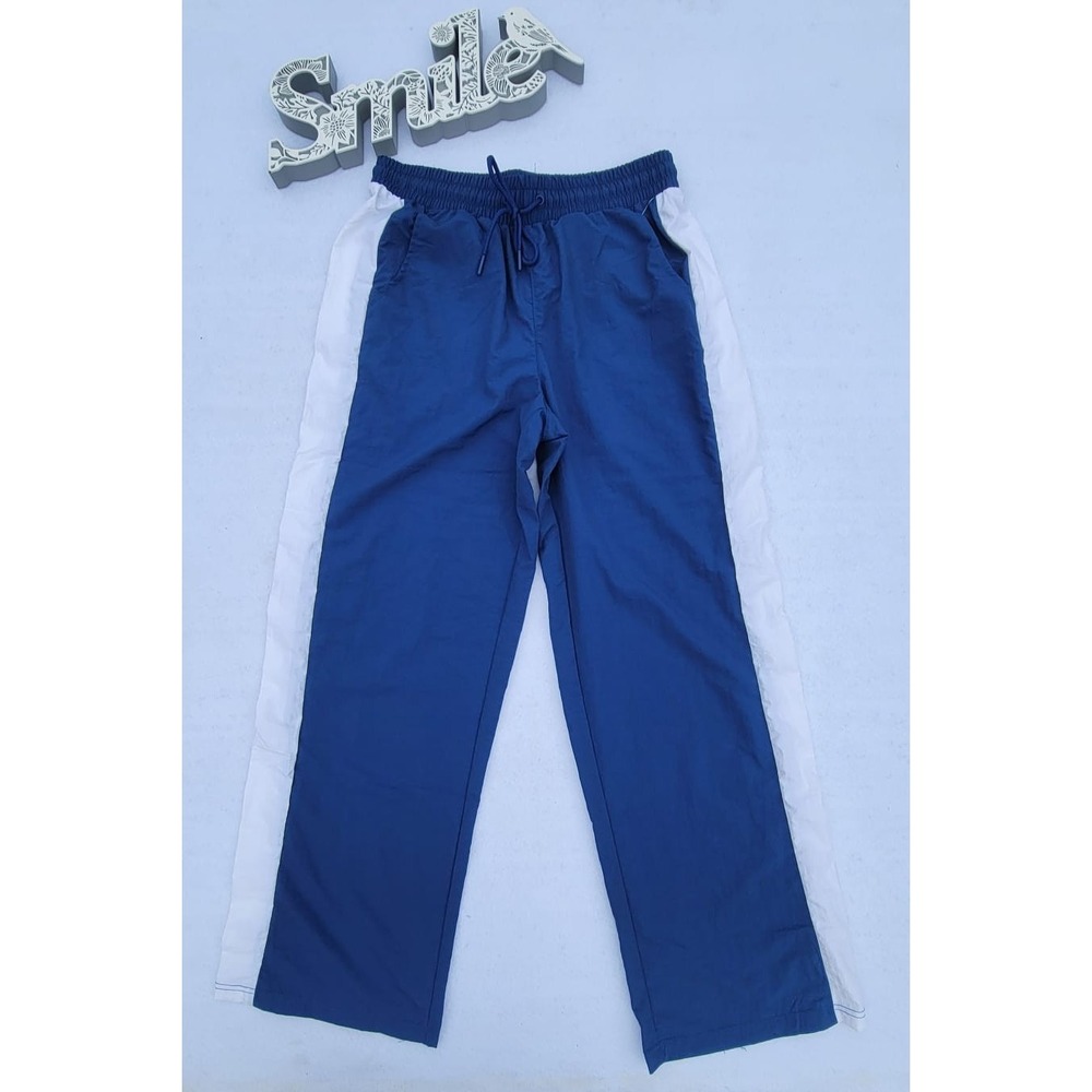 no comment Elastic Waist Stripe men's track pants‎ Blue And White Size M